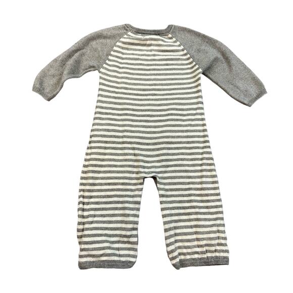 ToobyDoo Sweater Romper Cashmere Gray Stripe 12-18 Months Baby Toddler Boys - Picture 2 of 7
